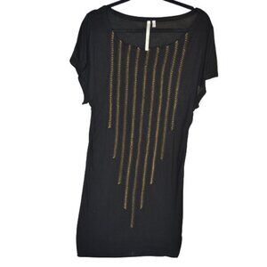 Rachel Roy Black Shift Dress Stud Embellished S